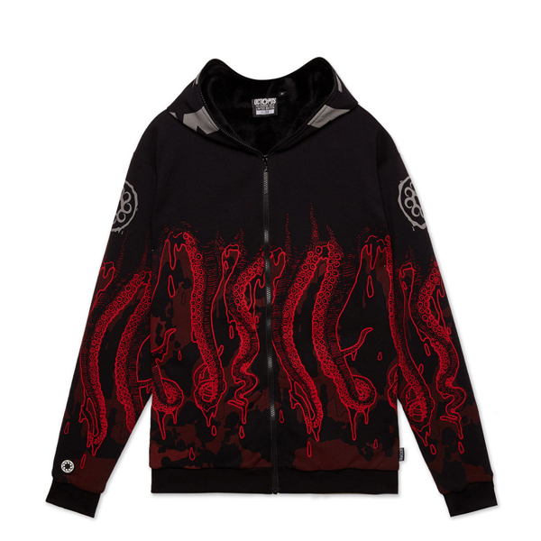 Top in soft hoodie fabric. Slightly looser fit and ribbing around the neckline, cuffs, and hem. Soft brushed inside.
